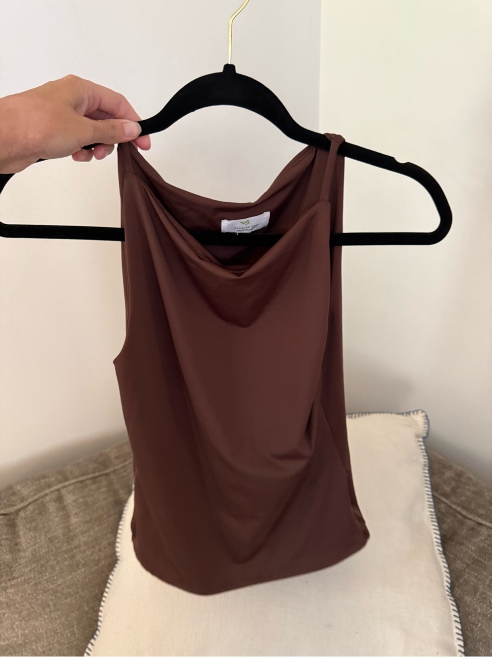 Brown Cowl Neck Camisole
